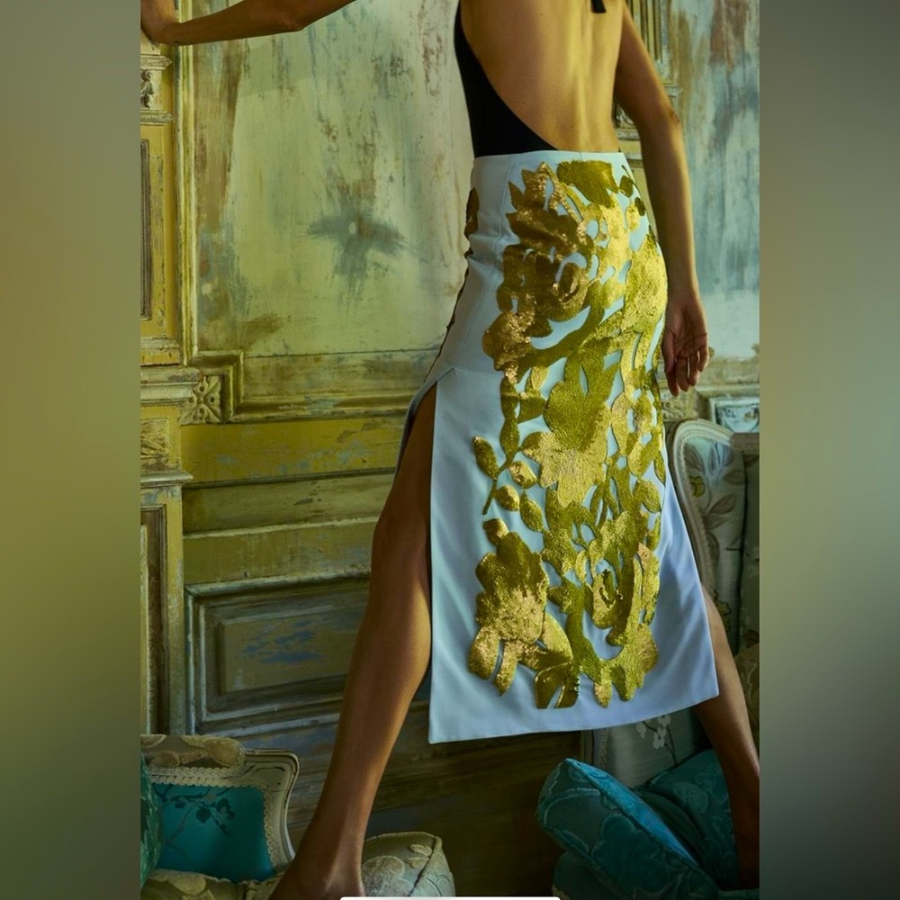 Zara Contrasting sequin high waist midi skirt ZW Collection Sz.XS